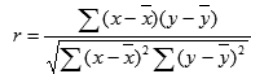 Formula of the Pearson Correlation Coefficient